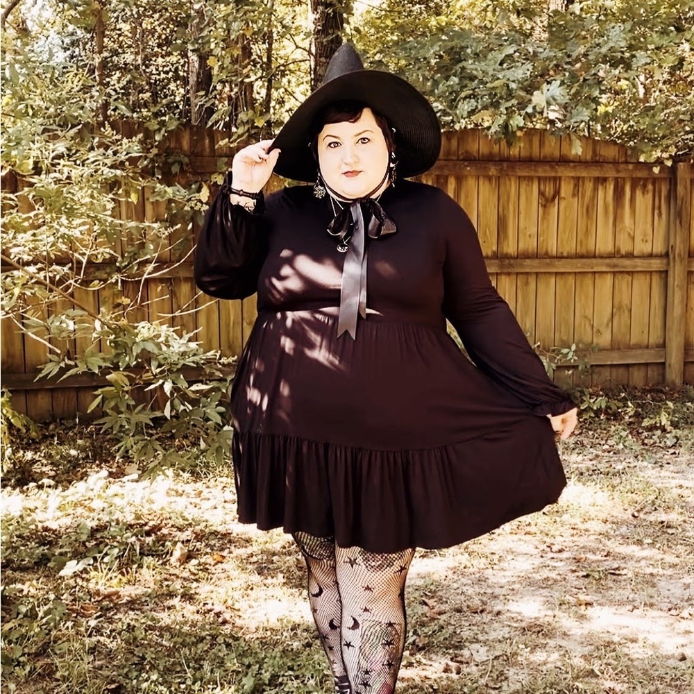 Fox blood long sleeve goth boho dress- w/pockets